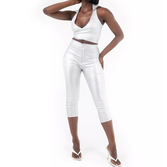 FROM GRAYSCALE Grayscale Shimmer Cropped Vest - NWT - Size Large - Picture 1 of 3
